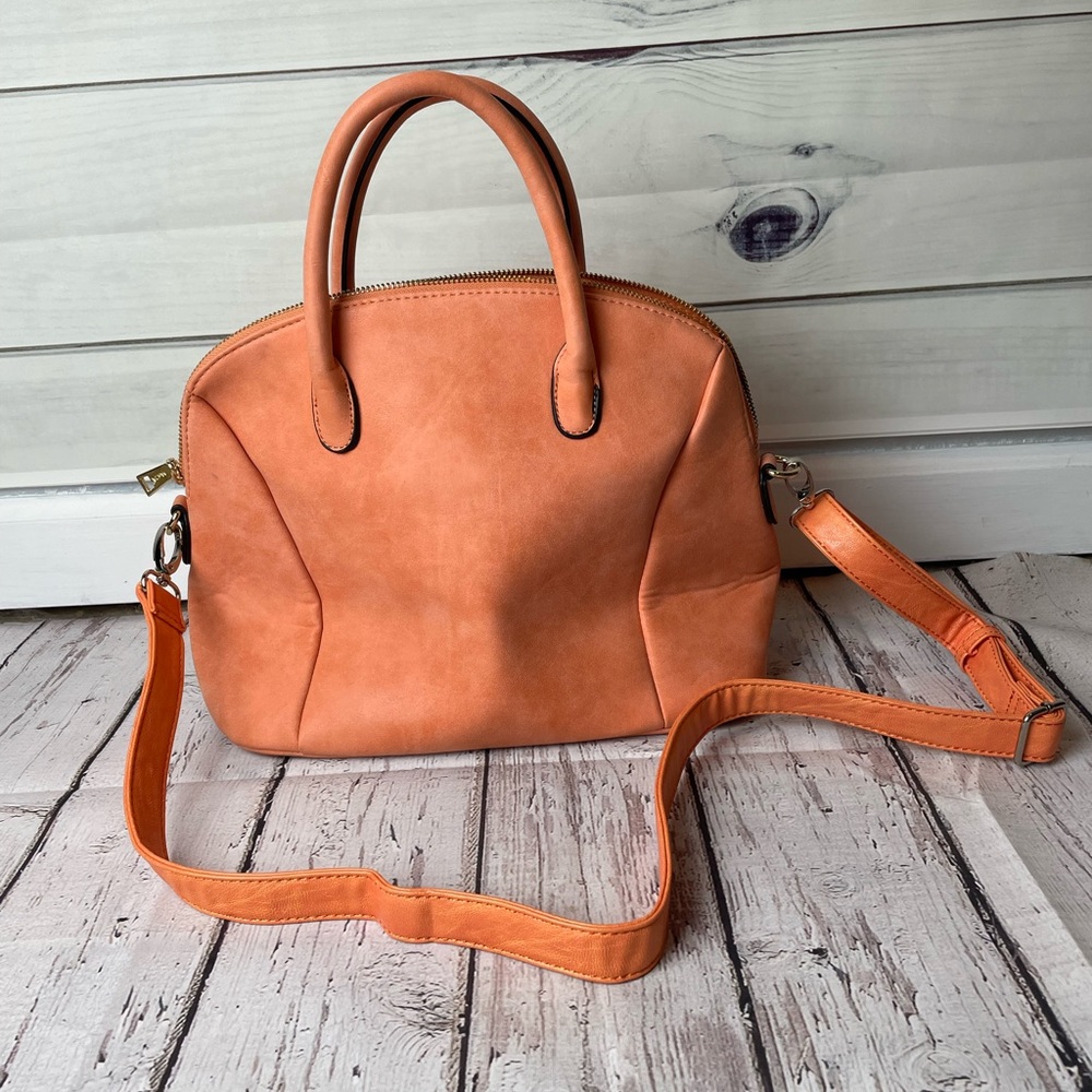 MODA soft Orange Pleather crossbody Handbag - Picture 2 of 7